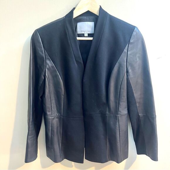 Classiques Entier leather/ knit jacket black size S/M - Picture 1 of 7